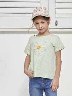 Niña-Camisetas-Camiseta con detalles en relieve e irisados, para niña