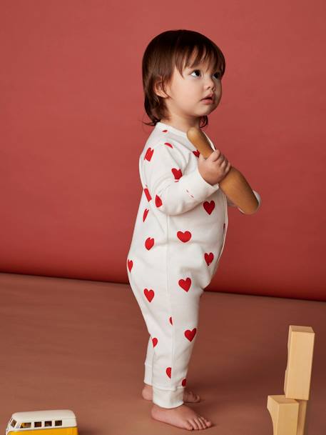 Ecorresponsables-Bebé-Pijamas-Pelele Corazones de algodón orgánico para bebé PETIT BATEAU
