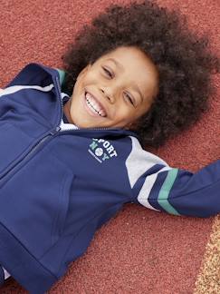 Niño-Jerséis, chaquetas de punto, sudaderas-Sudadera con cremallera y capucha deportiva, para niño