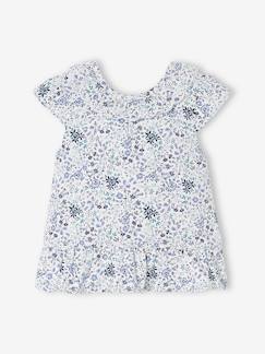 Bebé-Blusas, camisas-Blusa de fiesta con flores y escote detrás, para bebé