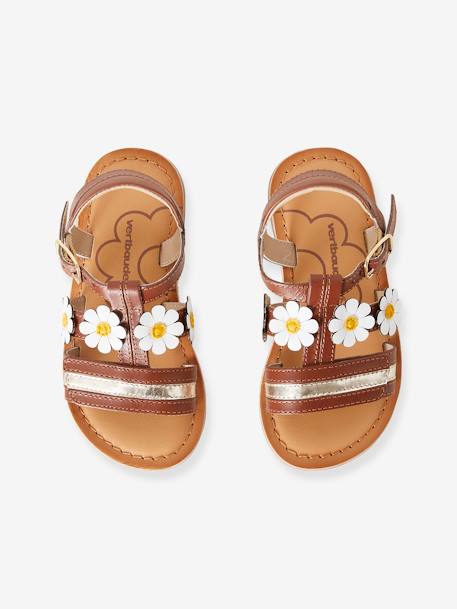 Sandalias de piel para niña, especial autonomía AZUL OSCURO LISO CON MOTIVOS+MARRON CLARO LISO CON MOTIVOS 