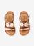 Sandalias de piel para niña, especial autonomía AZUL OSCURO LISO CON MOTIVOS+MARRON CLARO LISO CON MOTIVOS 