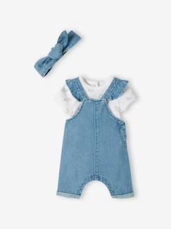 Bebé-Conjuntos-Conjunto de 3 prendas para bebé: peto, body y sombrero