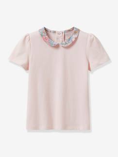 Niña-Camisetas-Camiseta con cuello Peter Pan para niña - algodón bio CYRILLUS