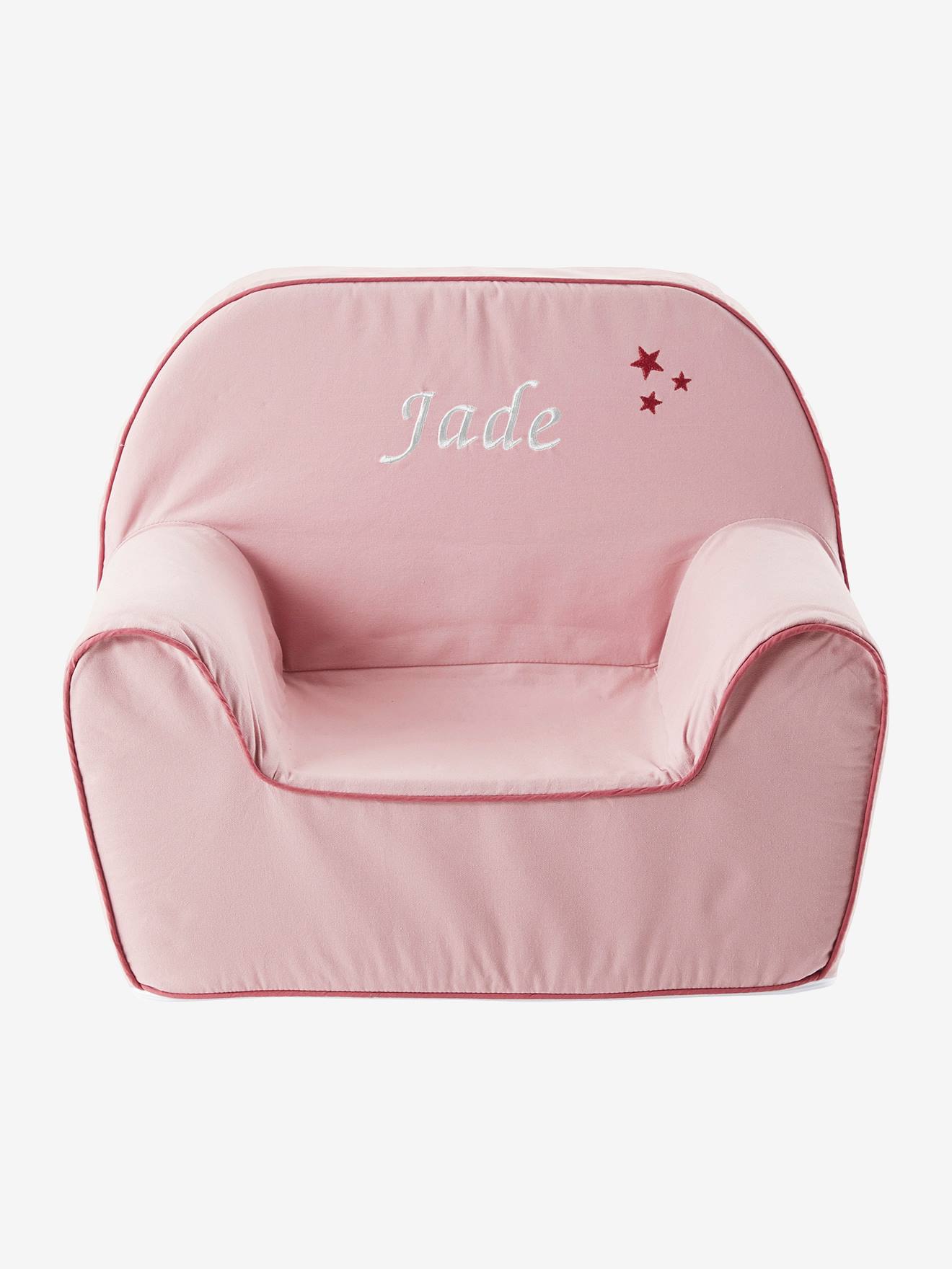 motor tarjeta Monarquía Sillón de espuma para bebé personalizable rosa claro liso - Vertbaudet