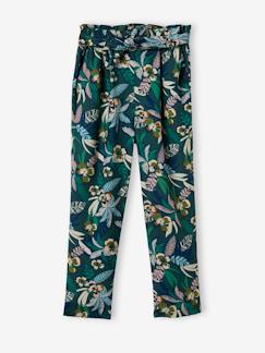 Niña-Pantalones-Pantalón pesquero vaporoso con estampado de flores, para niña