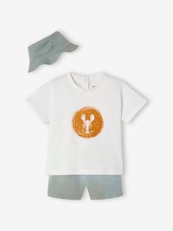 Bebé-Conjuntos-Conjunto para bebé de camiseta, short y sombrero bob