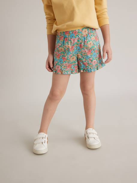 Short de tejido Liberty Meadow Song para niña CYRILLUS VERDE MEDIO ESTAMPADO 