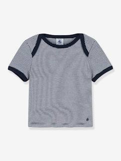 Bebé-Camisetas-Camisetas-Camiseta de manga corta milrayas para bebé PETIT BATEAU de algodón orgánico