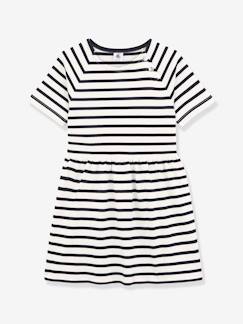 Niña-Vestidos-Vestido de manga corta de algodón PETIT BATEAU