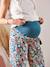 Pantalón de embarazo de viscosa con estampado floral ROSA OSCURO ESTAMPADO+VERDE OSCURO ESTAMPADO 