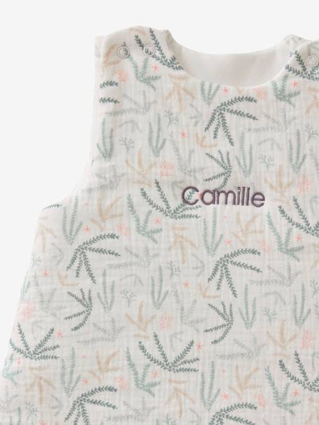 Saquito sin mangas de gasa de algodón personalizable Bajo el Océano AZUL CLARO ESTAMPADO 