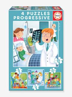 Juguetes-Juegos educativos-4 Puzzles Progresivos Oficios -  EDUCA