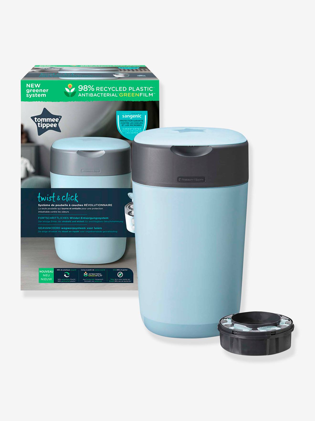 Cubo de basura para pañales Twist & click Tommee Tippee SANGENIC azul -  Todas las Marcas