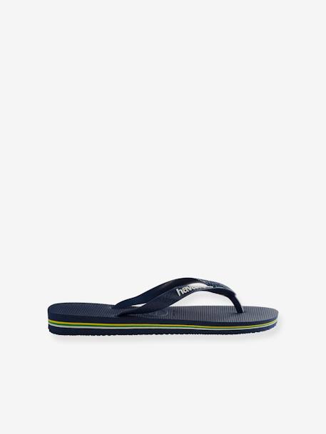 Chanclas infantiles Brasil logo HAVAIANAS azul marino+rosa+tinta+verde 