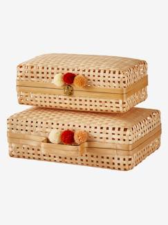Habitación y Organización-Almacenaje-Cajas, cestas y cajones de almacenaje-Pack de 2 maletines de bambú