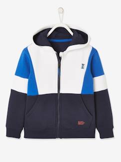 Niño-Sudadera con cremallera colorblock deportiva, niño