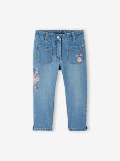 Niña-Pantalones-Pantalón pesquero bordado de flores, para niña