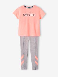 Niña-Ropa deportiva-Conjunto deportivo 3 prendas con sujetador top + leggings + camiseta para niña