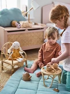 Juguetes-Muñecas y muñecos-Silla + mesa de muñecas de ratán