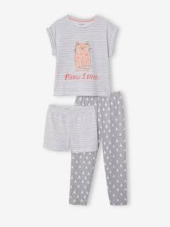Niña-Camiseta + short + pantalón de pijama para niña Oeko Tex®