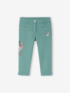Niña-Pantalones-Pantalón pesquero bordado para niña
