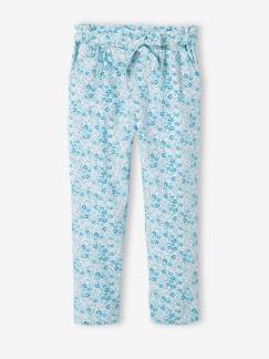 Niña-Pantalones-Pantalón pesquero vaporoso con estampado de flores, para niña