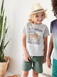 Conjunto de camiseta leopardo y bermudas de gasa de algodón, para niño  