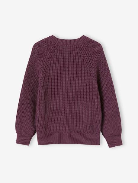 Chaqueta de punto inglés con cuello de pico, niña AZUL MEDIO LISO+MARRON OSCURO LISO+ROSA CLARO LISO 