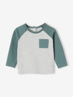 Bebé-Camisetas-Camiseta colorblock con mangas raglán, para bebé