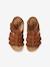 Sandalias con múltiples correas de piel, para niño MARRON MEDIO LISO 