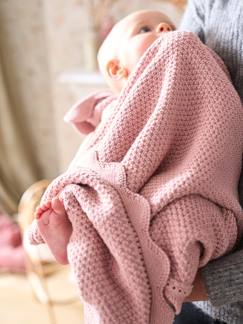 Textil Hogar y Decoración-Ropa de cuna-Mantas, edredones-Manta para bebé de punto de arroz, de algodón bio*