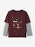 Camiseta efecto 2 en 1, niño AZUL OSCURO LISO CON MOTIVOS+ROJO OSCURO LISO CON MOTIVOS 