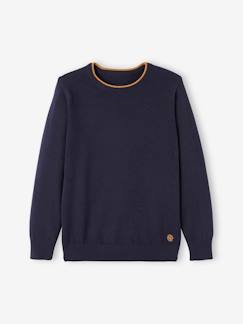 Niño-Jerséis, chaquetas de punto, sudaderas-Jersey a color de punto fino para niño