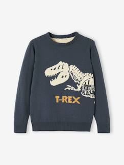 Niño-Jerséis, chaquetas de punto, sudaderas-Jersey jacquard con dinosaurio, para niño