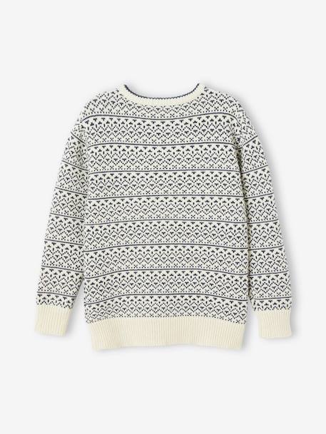 Jersey jacquard para niño BEIGE CLARO LISO CON MOTIVOS 