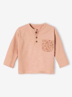 Bebé-Camisetas-Camiseta de algodón flameado con bolsillo estampado, bebé