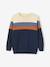Jersey de punto fino con rayas anchas para niño AZUL OSCURO LISO CON MOTIVOS+BEIGE CLARO LISO CON MOTIVOS+VERDE MEDIO LISO CON MOTIVOS 