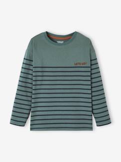 Niño-Camisetas y polos-Camiseta de estilo marinero con motivo en el pecho de terciopelo flocado, para niño