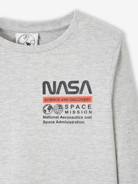 Camiseta de manga larga NASA® GRIS CLARO LISO CON MOTIVOS 