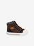 Zapatillas de caña media y detalles de pana, bebé MARRON MEDIO LISO CON MOTIVOS 
