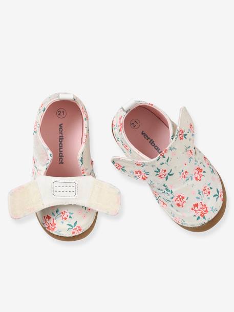 Zapatillas de casa para bebé niña de tela estampada ROSA CLARO ESTAMPADO 