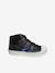 Zapatillas de caña alta de piel, para niño MARRON OSCURO LISO+NEGRO OSCURO LISO 
