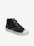 Zapatillas de caña alta de piel, para niño MARRON OSCURO LISO+NEGRO OSCURO LISO 