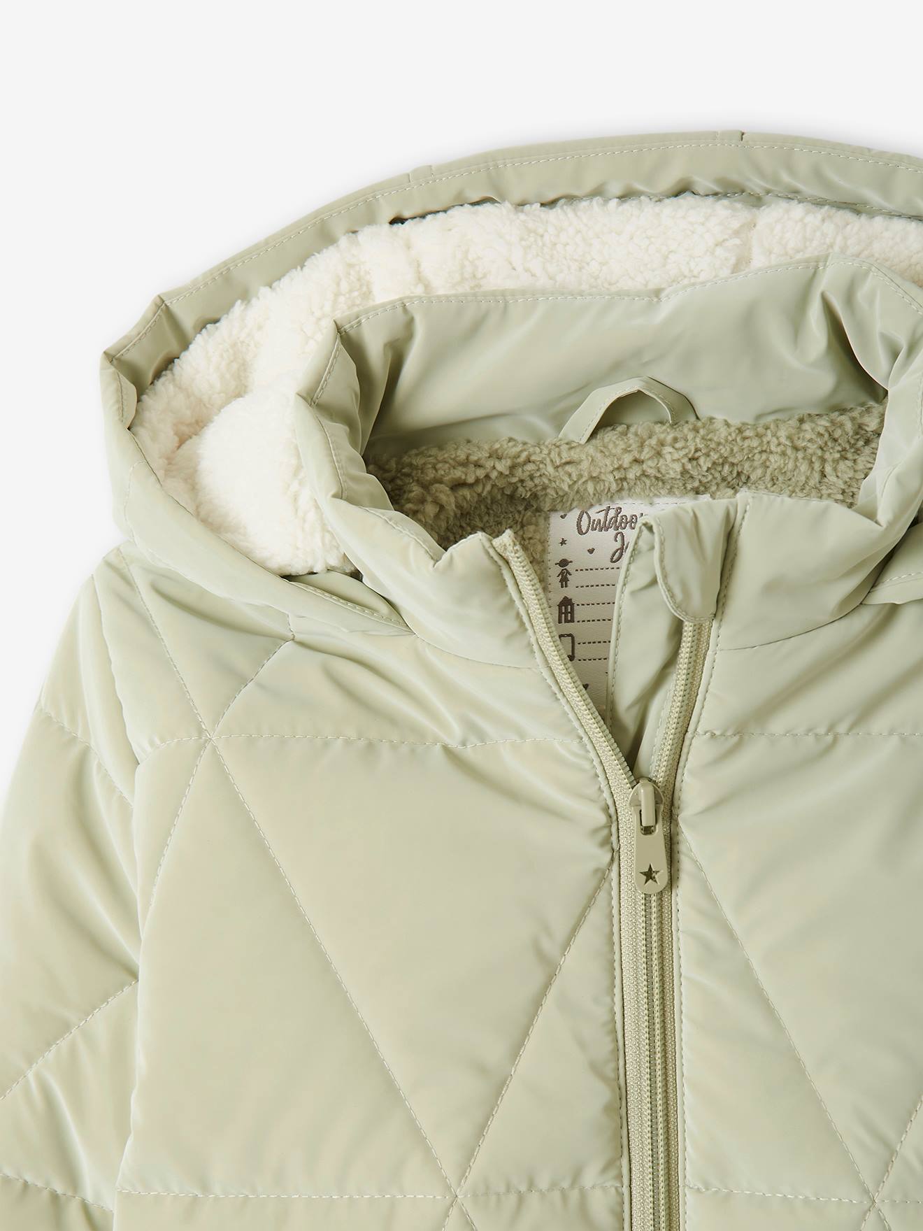 Chaqueta acolchada con estampado y capucha con forro polar para niña verde  estampado - Vertbaudet