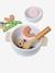 Conjunto de wok de verduras de madera FSC® BEIGE MEDIO LISO CON MOTIVOS 