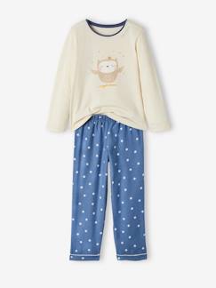 Niña-Pijamas-Pijama de punto y franela Lechuza, para niña