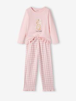 Niña-Pijamas-Pijama conejito de punto y franela, para niña