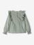 Blusa con smocks y volantes de bordado inglés, para niña AZUL OSCURO LISO+VERDE MEDIO LISO 