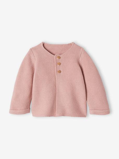 Bebé-Sudaderas, jerséis y chaquetas de punto-Cárdigan de algodón galga fina, bebé